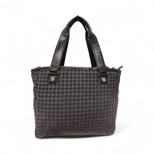 Thirty-One Cindy Tote Mini – Black Houndstooth